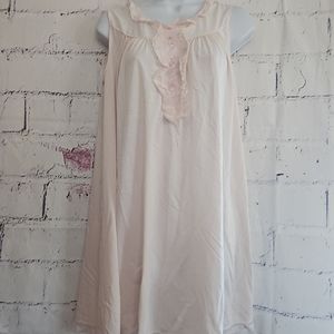 Shadowline 1970s Pale Pink Mid-length Babydoll Nightgown Sleeveless Medium